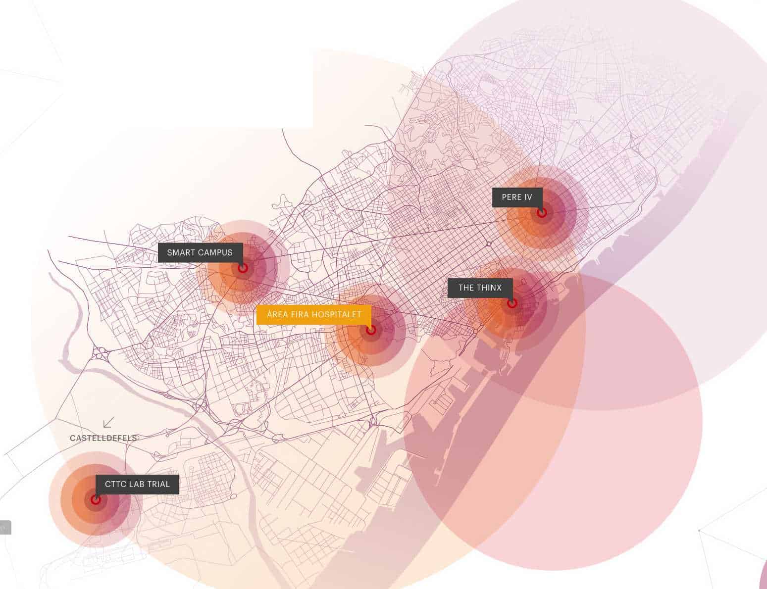 map  5G Barcelona, 5G hub for Southern Europe